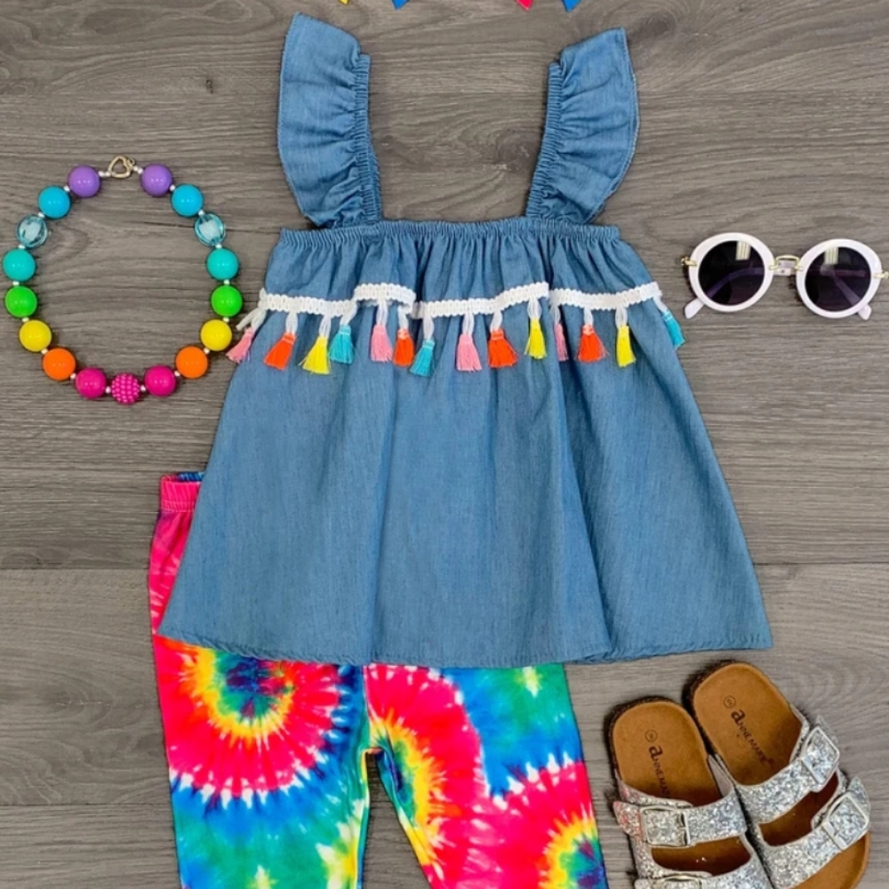 Tie Dye & Denim 2 Piece Set